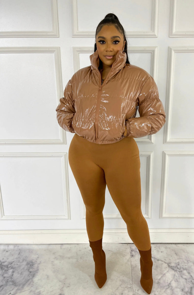 Tan Puffer Coat