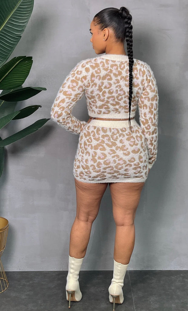 Cream 2 piece Leopard  Set